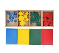 TOPINCN Ensemble de Jouets de Cylindres Colorés pour L'éducation Précoce et l'enseignement Sensoriel, 40 Cylindres en Bois en Vert, Rouge, Bleu, Jaune pour Le Développement des Enfants