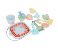TOPINCN Ensemble de Jouets de Plage 11 Pièces Seau à Sable Pliable avec Pelles et Moules pour Enfants Jouets de Sable Pliables Légers pour Les Activités de Plein Air sur la Plage, la (Orange)