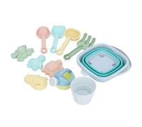 TOPINCN Ensemble de Jouets de Plage 11 Pièces Seau à Sable Pliable avec Pelles et Moules pour Enfants Jouets de Sable Pliables Légers pour Les Activités de Plein Air sur la Plage, la (Blue)