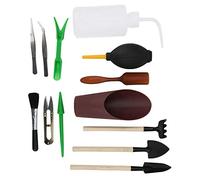 TOPINCN Ensemble de Mini Outils de Jardinage pour Plantes Succulentes et bonsaï, avec Ciseaux et Pelle pour Le Jardinage Intérieur, 13 Pièces