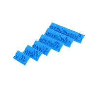TOPINCN Ensemble de Moules à Gâteaux en Lettres, 6 Pièces, Moule à Timbres Manuscrit Créatif pour Gâteaux et Biscuits Décorés, Bleu Non Toxique