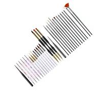 TOPINCN Ensemble de Pinceaux Artificiels à Ongles Multifonctionnels, Contour des Ongles de 31 Pc pour la Manucure, Points de Tuyaux de Peinture, Pinceaux en Nylon - Matériau Acrylique