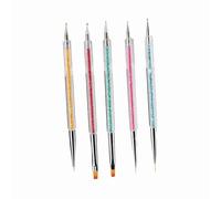TOPINCN Ensemble de Stylos Pinceaux pour Nail Art, 5 Pièces en Plastique, Durables, pour Dessin, Peinture, Décoration, pour Usage Domestique et Professionnel, Manucure