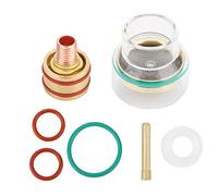 TOPINCN Ensemble de Tasses en Verre pour Torche TIG, Pince TIG pour WP9 WP20, Améliore la qualité du Soudage, pour Soudeurs, Verre/cuivre/caoutchouc (3,2 mm)