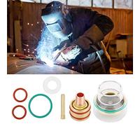 TOPINCN Ensemble de Tasses en Verre pour Torche TIG, Pince TIG pour WP9 WP20, Améliore la qualité du Soudage, pour Soudeurs, Verre/cuivre/caoutchouc (1.6MM)