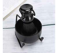 TOPINCN Ensemble D'outils de Rasage de Barbe pour Hommes Professionnels, Support et Bol Durables pour Mousse Crème, adapté à les âges, Alliage de Fer, Acier Inoxydable, Plastique, Nylon (Ensemble 3