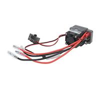 TOPINCN ESC brossé étanche 360 A avec Dissipateur de Chaleur et Ventilateur de Refroidissement pour Chenille 1/10 RC, Protection Contre la Surchauffe ESC, pour Camions/Crawler, Noir Argent