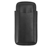 TOPINCN Étui à Cigares en Cuir, Porte-Cigare 3 Pcs Accessoires de Cigarette en Cuir Léger, Grande capacité avec Poche pour Le Coupeur (Black)