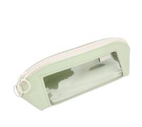 TOPINCN Étui à Crayon pour Filles Adolescents, Sac de Stylo en Cuir PU Transparent Piste de Crayon Visible Beau Sac de Papeterie, Boîte à Crayon Portable de Grande capacité Organisateur (Green)