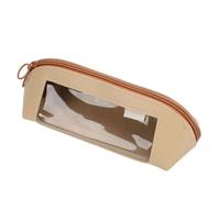 TOPINCN Étui à Crayon pour Filles Adolescents, Sac de Stylo en Cuir PU Transparent Piste de Crayon Visible Beau Sac de Papeterie, Boîte à Crayon Portable de Grande capacité Organisateur (Kaki)