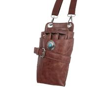 TOPINCN Étui de Poche pour Ciseaux de Barbier, Grande capacité, Support de Taille Luxueux Marron pour Barbier, Matériau de Haute qualité pour la Maison