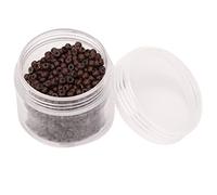 TOPINCN Extension de Cheveux en Silicone Durable, 3mm X 2mm, Perles, Anneaux, Outil pour Diverses Qualités de Cheveux, 1000 Pièces, Noir/marron Clair (brun brun moyen)