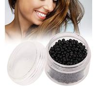 TOPINCN Extension de Cheveux en Silicone Durable, 3mm X 2mm, Perles, Anneaux, Outil pour Diverses Qualités de Cheveux, 1000 Pièces, Noir/marron Clair (BLACK)