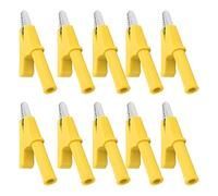 TOPINCN Facile à Utiliser 10 PCS Blamp/Holder Test Blamp 10mm Open 10A avec Base de 4 Mm pour Les Connexions Rapides (Yellow)