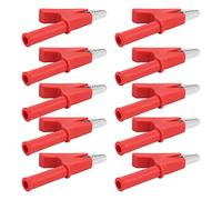 TOPINCN Facile à Utiliser 10 PCS Blamp/Holder Test Blamp 10mm Open 10A avec Base de 4 Mm pour Les Connexions Rapides (Rouge)