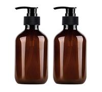 TOPINCN Flacons en Plastique avec Distributeur de Pompe, Flacons de Pompe de 16,9 Oz/500 ML Contenants Rechargeables pour Shampooing, Lotion, Revitalisant, Savon Liquide, Distributeur de (Brun)