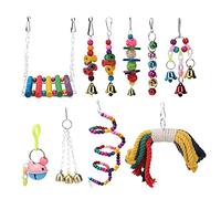 TOPINCN Formes Uniques Oiseaux Mâchant L'ensemble de Jouets Fluide avec des Couleurs Claires, Conception de Crochet Métallique pour Une Installation Facile, Décoration
