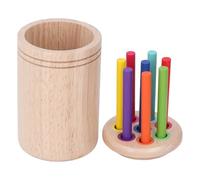 TOPINCN Gadget de des Couleurs d'apprentissage en Bois D'hévéa 2 en 1, Barils de Classification éducatifs, Jeu de Correspondance des Couleurs, Seau de Catégorisation Cognitive pour Les