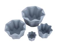 TOPINCN Gobelets à Muffins en Silicone, Moule de Cuisson Antiadhésif Réutilisable de qualité Alimentaire avec Forme Octogonale pour Four -ondes Congélateur 4 Pièces (GREY)