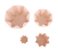 TOPINCN Gobelets à Muffins en Silicone, Moule de Cuisson Antiadhésif Réutilisable de qualité Alimentaire avec Forme Octogonale pour Four -ondes Congélateur 4 Pièces (Rosâtre)