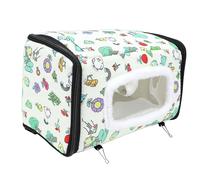 TOPINCN Hamac pour Oiseaux, Abri d'hiver Chaud, Nid Suspendu en Coton pour Calopsittes, Perruches, Perruches avec Fenêtre Transparente, Installation Facile (L)