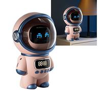 TOPINCN Haut-Parleur D'astronaute de Bande Dessinée Intelligente Haut-Parleur Bluetooth AI avec Horloge pour Les Amateurs de Connaissances en Silicone PC ABS Léger (Pink)