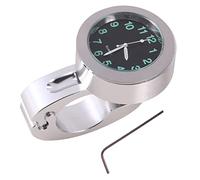 TOPINCN Horloge de Moto Argentée étanche pour Montage sur Guidon pour une Vérification Facile de L'heure, Résistante aux Chocs, Convient aux Guidons de 7/8" à 1", Ajustement Universel pour