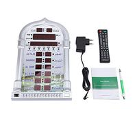 TOPINCN Horloge De Prière Automatique Islamique Horloge De Prière Numérique Rétro-éclairage Écran LCD Horloge Murale Home Room Decor Prise UE Argent