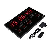 TOPINCN Horloge Murale électronique numérique LED avec Calendrier et Affichage de la température - Tube numérique de 3 Pouces - Prise UE - 110-220 V - Emballage Multiple
