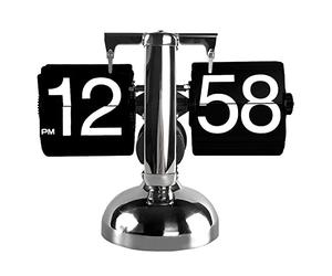 TOPINCN Horloge Rabattable Rétro Minimaliste avec Mouvement à Quartz, Horloge Numérique Rabattable, Facile à Lire, Horloge Rabattable Automatique pour Le Bureau et la Maison (Noir)