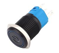 TOPINCN Interrupteur Autobloquant en Métal avec Lampe LED 16 Mm pour une Protection étanche et une Utilisation Durable Interrupteur en Métal Idéal pour les Environnements Industriels Acier (220VAC)