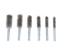 TOPINCN Jeu de Brosses D'alésage à Fil torsadé Durable, 6 Pièces, pour Perceuse électrique, Brosse de Nettoyage Résistante pour Garage de Voiture, Cuisine de Bureau (Fil d'acier (Argent))