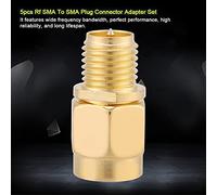 TOPINCN Jeu de Connecteurs Adaptateur Coaxial RF SMA Mâle vers RP SMA Femelle, 5 Pièces, Durables, pour Assemblages de Câbles et Instruments