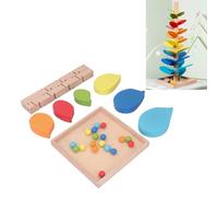 TOPINCN Jeu de Piste de Course de Boule de Marbre, Jouet Interactif de Tour d'arbre en Bois avec Perception Musicale et Reconnaissance des Couleurs pour Garçons et Filles