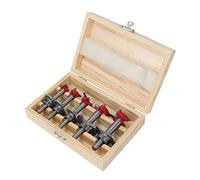 TOPINCN Jeu D'embouts Forstner avec Profondeur Réglable 15/20/25/30/35mm pour Trous Lisses, Foret de Scie Cloche pour le Travail du Bois, 5 Pièces