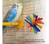 TOPINCN Jouets de Perroquet en Bois coloré, Jouets de Perroquet Drôles et Divertissants pour Oiseau de Compagnie, Légèrement sur Cage, Stress -Relief pour Parasol, Matériau en Bois