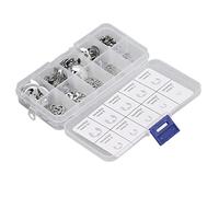 TOPINCN Kit D'assortiment de Clips E, 200 Pièces, Circlip de Retenue Externe Durable en Acier Inoxydable pour Roulements, Engrenages, Poulies M1.5 à M10