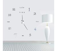 TOPINCN Kit D'autocollants D'horloge Murale 3D, Bricolage Moderne, Grande de Miroir pour la Décoration de la Maison, du Bureau et de la Salle