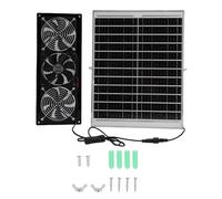 TOPINCN Kit de 3 Ventilateurs à énergie Solaire 25 W pour Poulailler, Ventilateur D'échappement Solaire, Ventilation à Grande Vitesse avec IP67 Résistant aux Intempéries pour Serre,