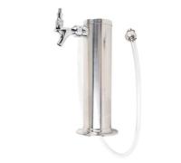 TOPINCN Kit de Distributeur de Tour de Bière en Acier Inoxydable, Tour de Bière à Double Robinet avec Colonne de 3 Pouces pour Brassage à Domicile et Distributeur de Fête (SILVER)