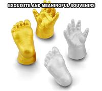 TOPINCN Kit de Moulage à la Main Bricolage Moule en Plâtre Unique pour Couples comme Famille D'anniversaire de Mariage - Contient de la Poudre de Clone, de la Poudre de Modèle, de L'or et de