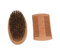 TOPINCN Kit de Peigne en Bois de Toilettage de Barbe Ensemble de Brosse à Barbe de Style Durable pour Hommes, Portable pour Voyage ou Utilisation en Extérieur