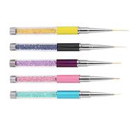 TOPINCN Kit de Pinceaux à Rayures pour Nail Art avec 5 Tailles Différentes, Stylo de Peinture à Dessin Facile à Utiliser pour Salon Professionnel et Usage Quotidien, Matériau en Laine de Nylon