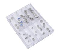 TOPINCN Kit de Réparation et de Remplacement de 50 Couronnes de Montre en Acier Inoxydable de Différentes Tailles, avec Boîte de Rangement Transparente, pour Montres à Quartz et