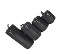 TOPINCN Kit de Sac de Couverture D'objectif en Néoprène Portable Doublure en Fourrure Douce Pochette de Rangement de Protection D'objectif D'appareil Photo Noir 4 Pièces pour Les Voyageurs Randonnée