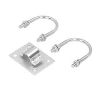 TOPINCN Kit de Serrage de Boulon en U en Acier Inoxydable pour L'industrie du Meuble D'antenne, Fixation Stable, 2 Boulons en U, 1 Plaque de Fixation pour une Application Flexible