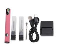 TOPINCN Kit de Stylo Brûlant du Fil, Rechargeable avec écran LCD Numérique, Portable pour la Fabrication de Bijoux, Artisanat, Couture, Tissage, Cordage (PINK)