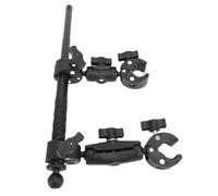 TOPINCN Kit de Support de Caméra de Moto, Bâton de Selfie pour Guidon de Vélo avec Pince à Double Tête Réglable, Rotation à 360 °, Support de Poteau de Guidon de Moto Télescopique pour