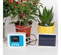 TOPINCN Kit d'irrigation Goutte à Goutte Automatique avec Double Pompe Solaire, Alimentation USB, Arrosage Intelligent chronométré pour Plantes d'intérieur et Jardins Extérieurs (Pompe double de