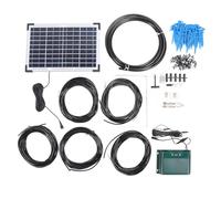 TOPINCN Kit D'irrigation Goutte à Goutte Automatique Solaire, Système D'arrosage 18 V 10 W avec Panneau Solaire à Direction Réglable et Minuterie pour Plantes Intérieures et Extérieures